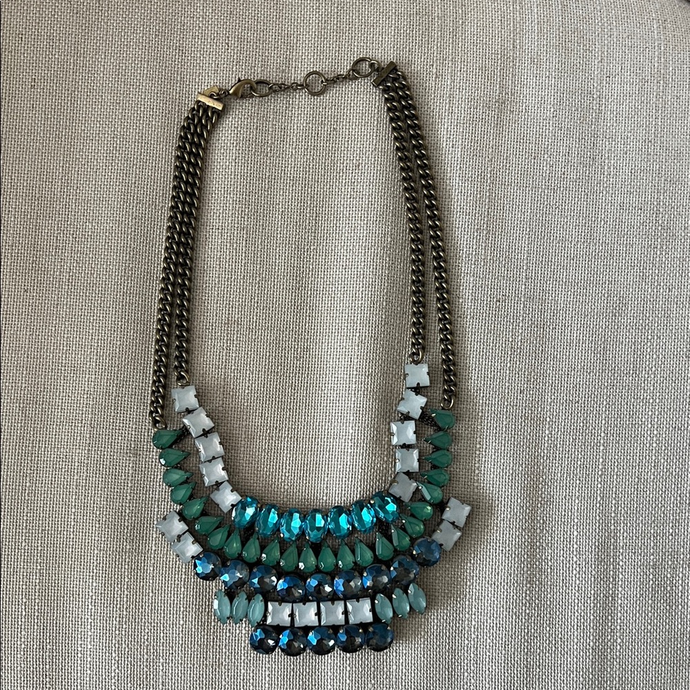 Banana Republic Teal and Blue Statement Necklace